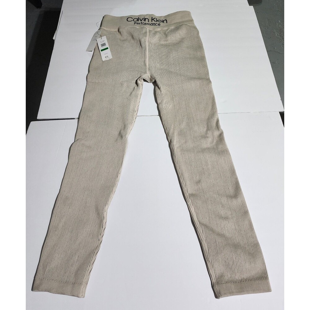 New Calvin Klein Performance Logo High Waist Women's Knit Leggings Size Large